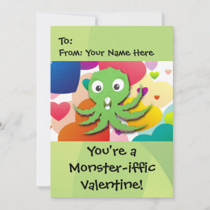 Du är en Monster-iffic Valentine 5x7 Julkort