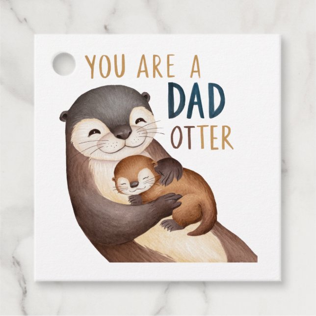 Du är en Pappa Otter Gåvor Etiketter (Framsida)