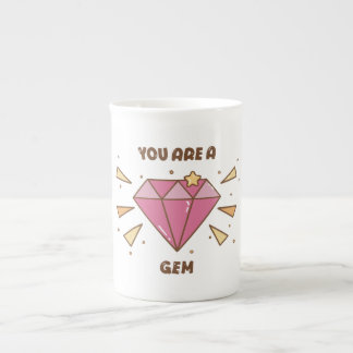 Du Är En Pärla Söt Motiverande Rosa Pärla Kaffe Mu Benporslin Mugg