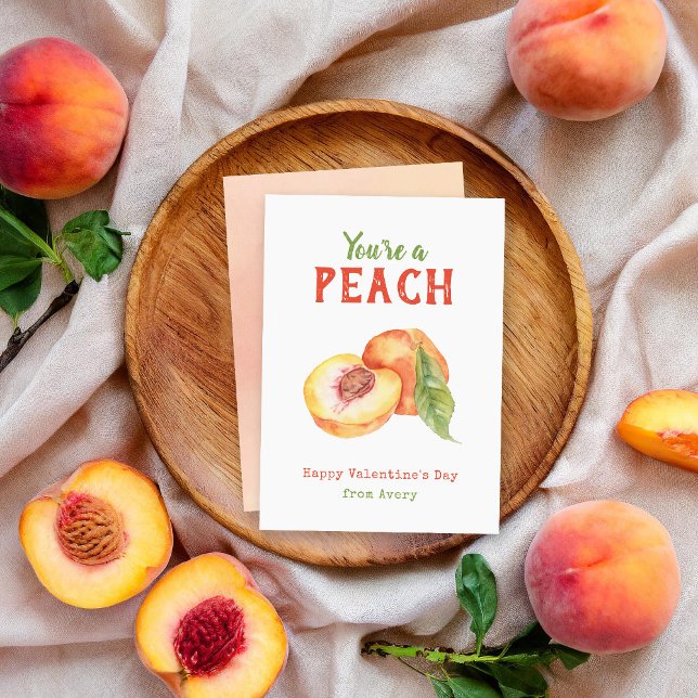 Du är en Peach Kids School Valentine-dagskort Julkort (Skapare uppladdad)