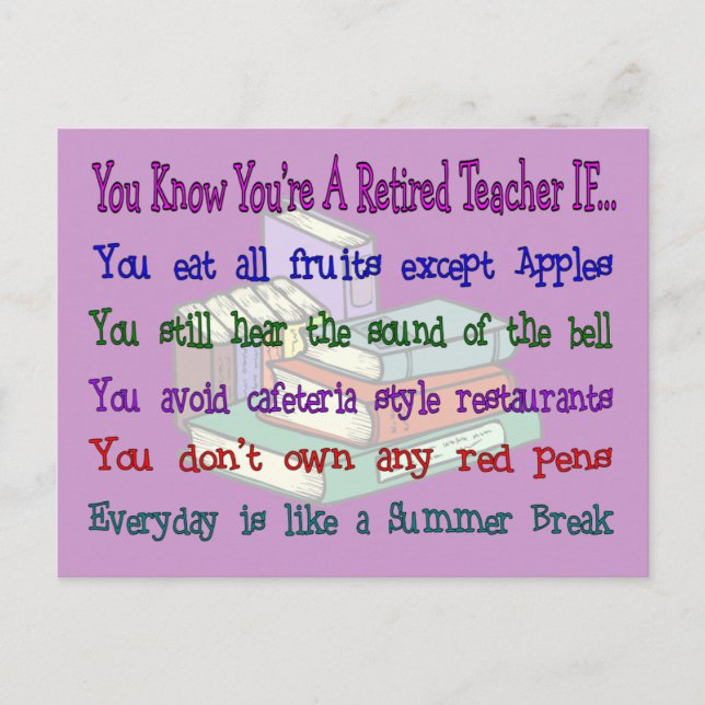 Du är en pensionerad TEACHER OM... Vykort (Framsida)