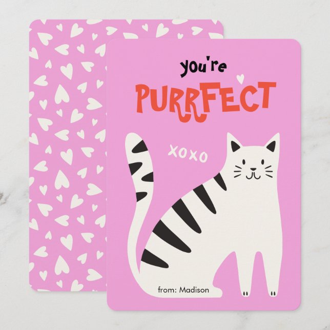 Du är en perfekt katt klassrums valentine-dags kor julkort (Fram/baksida)