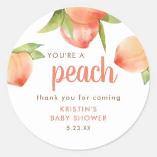 Du är en persiko-Tack för att komma med babyskor Runt Klistermärke