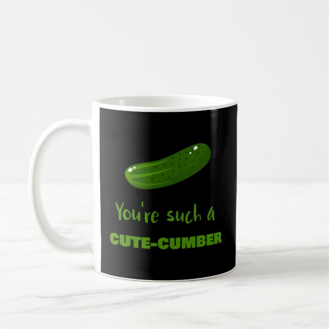 Du är en sån Cute-Cumber Veggie Vegetarian Vegan Kaffemugg (Vänster)