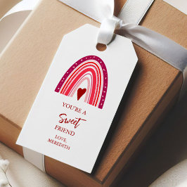 Du är en söt vän Valentine Boho Rainbow Presentetikett