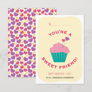 Du är en sötad vän Cupkaka Classroom Valentine Inbjudningar