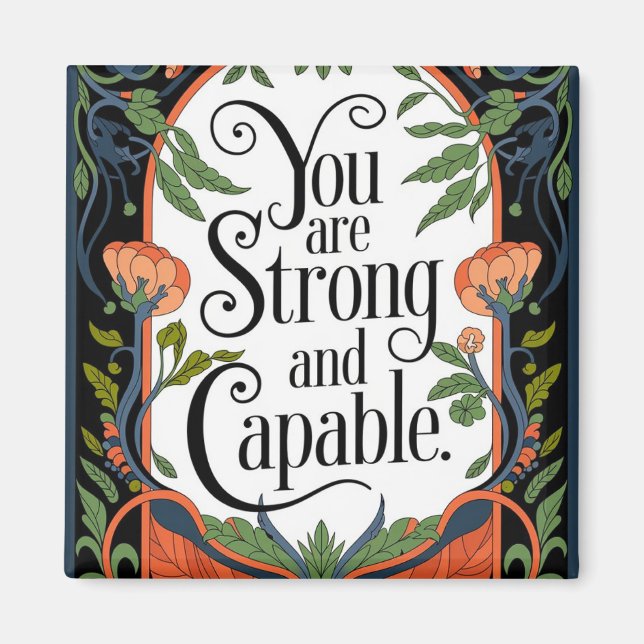 Du är en stark och kapabel inspirationskälla magnet (Framsidan)