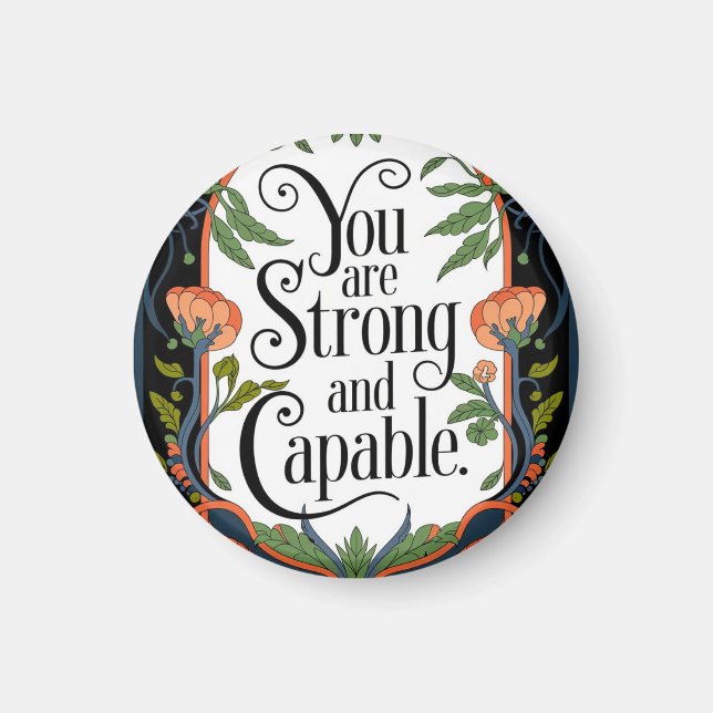 Du är en stark och kapabel inspirationskälla magnet (Framsidan)