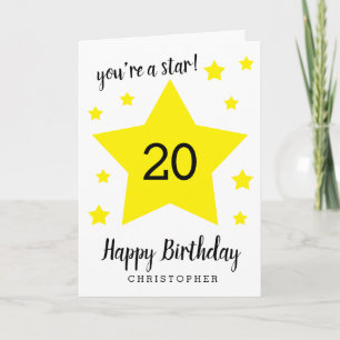 Du är en stjärna 20-årsdag kort