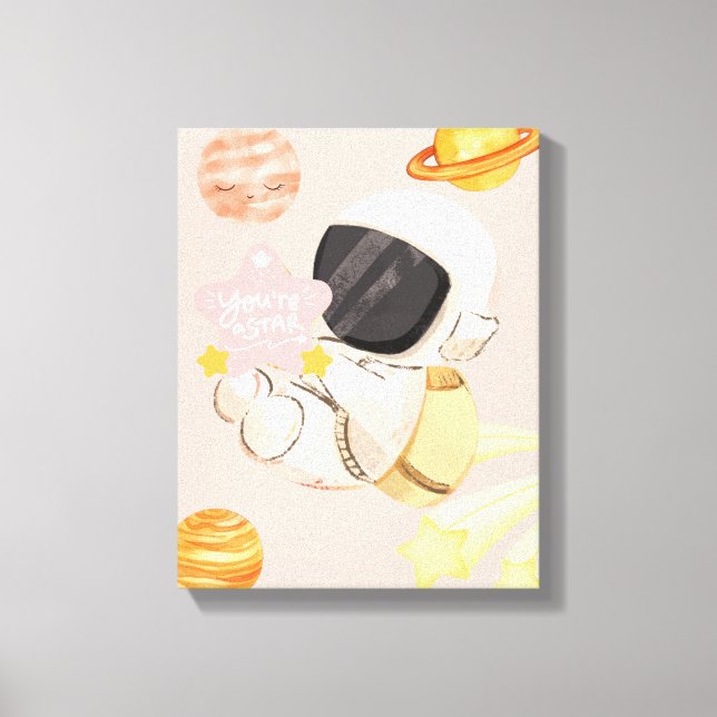 Du är en stjärna - Nursery wall art Canvastryck (Framsida)