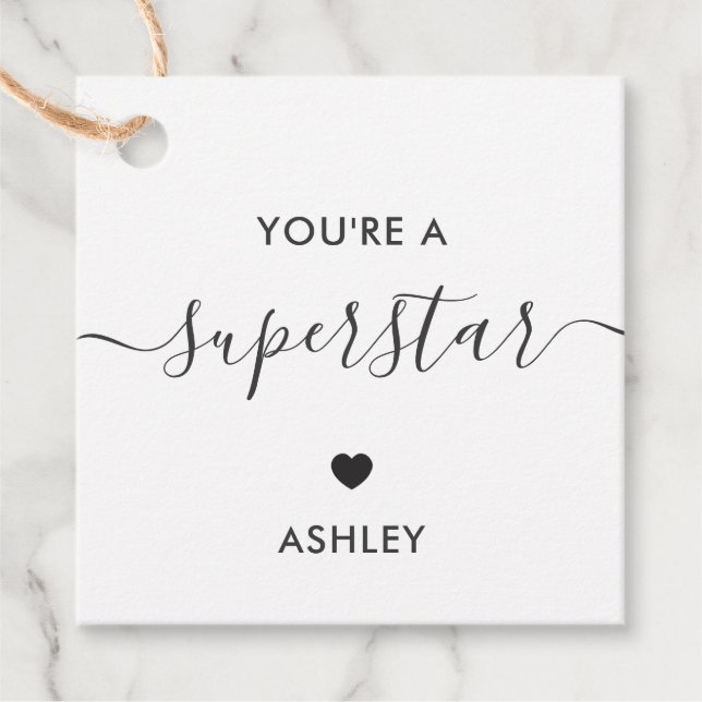 Du är en superstar Gift-Märkre, Toppen Star Kraft Gåvor Etiketter (Framsida)