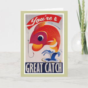 Du är en Underbar fångst för Valentines day Helgkort