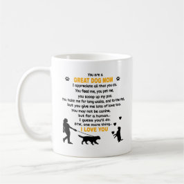 Du är en Underbar Hund Mamma. Cute Hund Kaffemugg