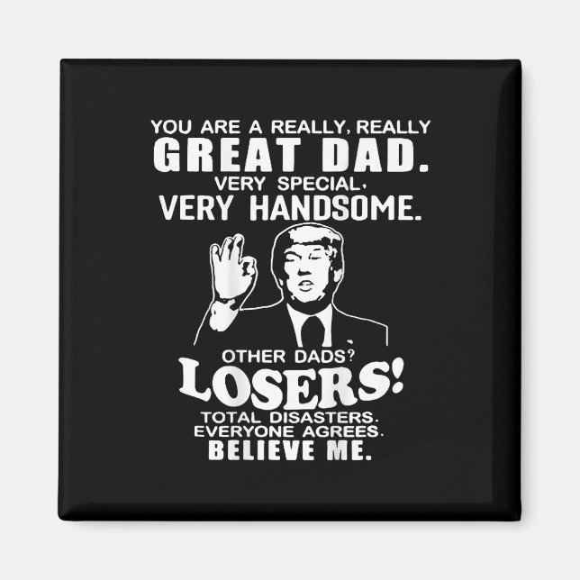 Du är en Underbar Underbar supporttrump för Pappa  Magnet (Framsidan)
