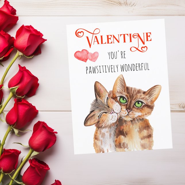 Du är en underbar Valentine Cats Pun Po Vykort (Skapare uppladdad)
