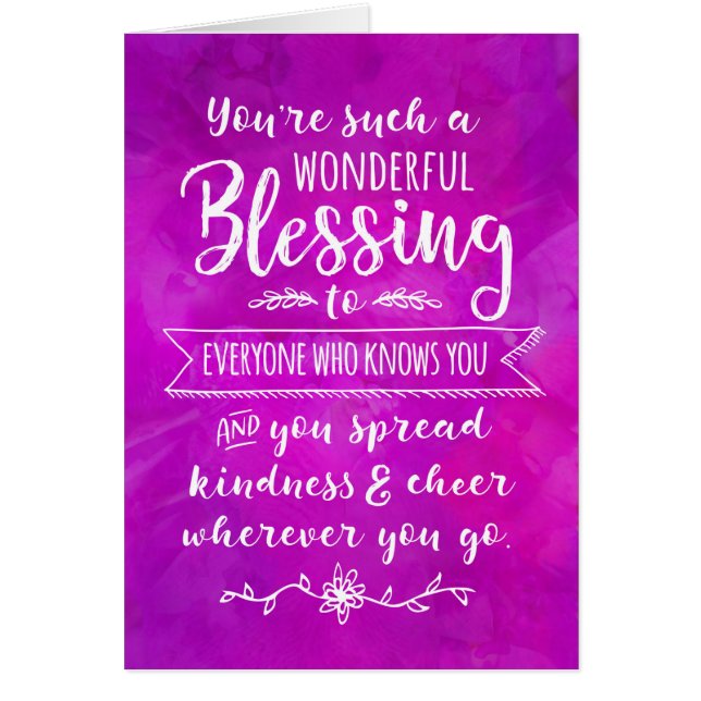 Du är en underbar välsignelse. hälsningskort (Framsidan)