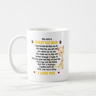 Du är en Underbarare Cat Morsa. Cute Cat Lover G Kaffemugg
