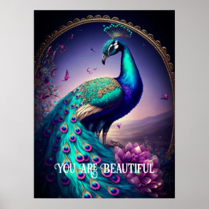 Du är en vacker Peacock-inspirationsoffert Poster