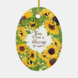 Du är en välsignelse för mig Solros Julgransprydnad Keramik