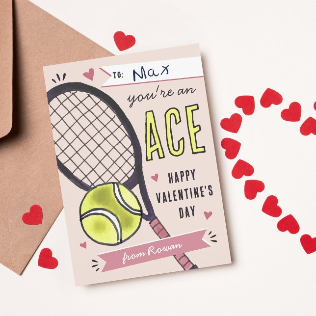 Du är ett Ace Tennis Classroom Valentines day-kort Inbjudningar (Skapare uppladdad)