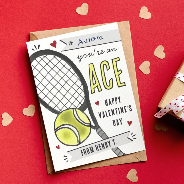 Du är ett Ace Tennis Classroom Valentines day-kort Inbjudningar (Skapare uppladdad)