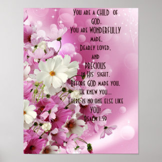 Du är ett barn av Gud Blommig tryck – Psalm 139