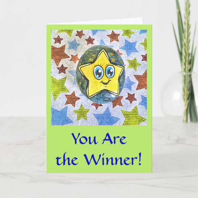 Du är ett hälsningskort för tecknadens stjärnor. kort (Framsida)