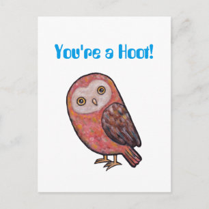 Du är ett Hoot Funny Uggla vykort Cute Uggla Pun-k