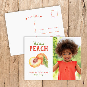 Du är ett Peach Kids Photo Valentine Day Postcard Helg Vykort