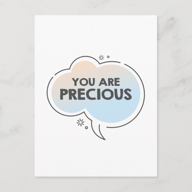 Du är ett värdefullt textmeddelande om motivation vykort (Framsida)