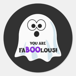Du är FaBOOlous Halloween Ghost Runt Klistermärke