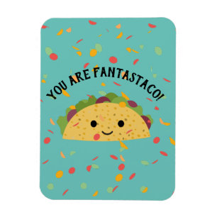 Du är Fantastaco Cute Kawaii Taco Magnet