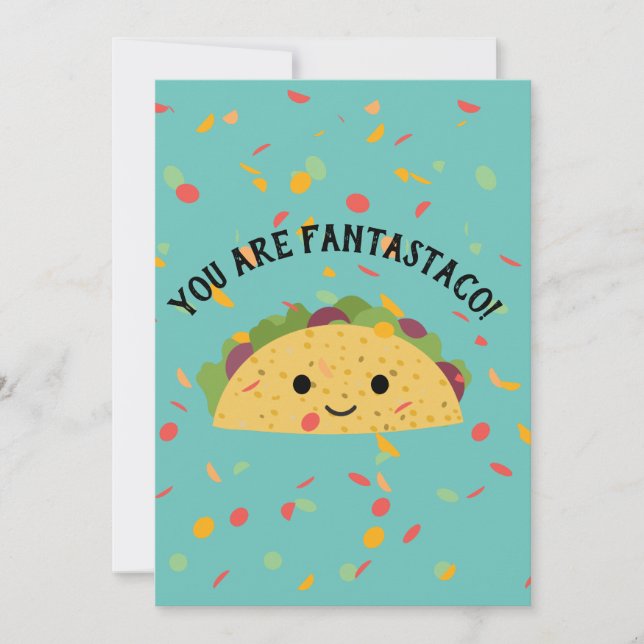 Du är Fantastaco Cute Kawaii Taco Tack Kort (Framsida)