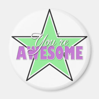 Du är FANTASTISK - Grönt och Lila Star Magnets Magnet