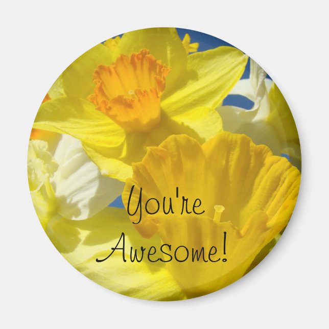 Du är fantastisk! magneter Gula Narcissblommor (Framsidan)