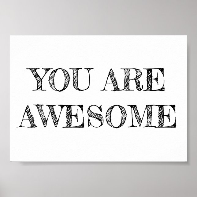 Du är Fantastisk-minimalistisk Poster (Framsidan)