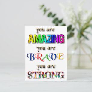 Du är Fantastisk Modig Strong Inspirational Ord Inbjudningar