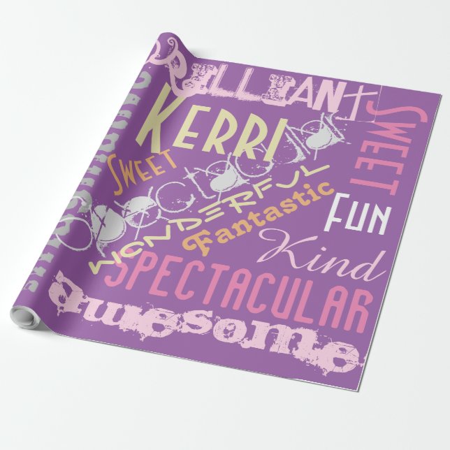 Du är Fantastisk Personlig Gift Wrap Rosa, Lila Presentpapper (Utrullad)