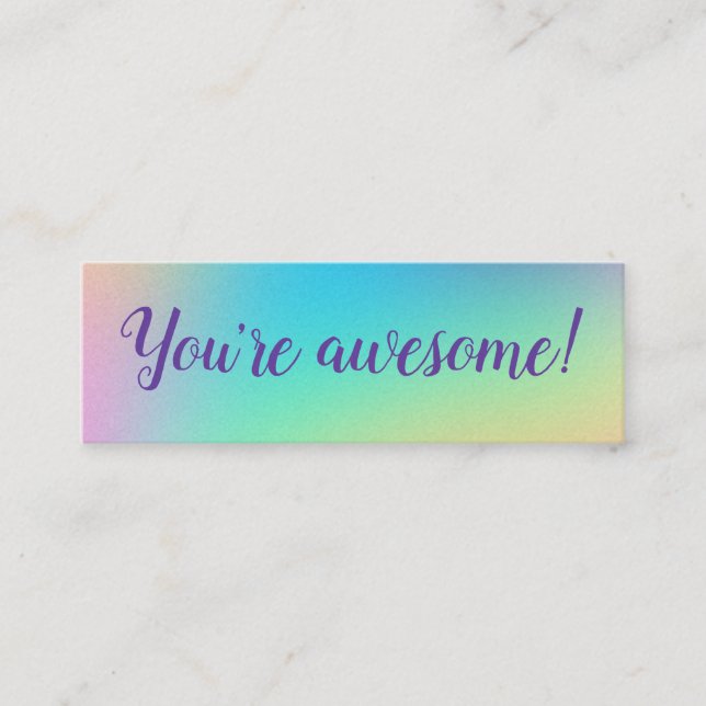 "Du är Fantastisk"-positionskort Mini Visitkort (Framsida)