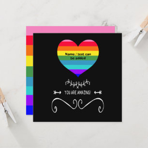 Du är Fantastisk! Rainbow Heart Inbjudningar
