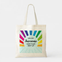 Du är Fantastisk Rainbow Motivational Tob Bag
