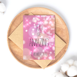 Du är Fantastisk - Rosa Glitter inspirationsoffert Vykort