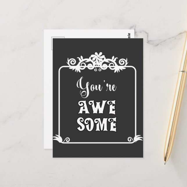 Du är fantastisk skylt vykort (Fram/Back In Situ)