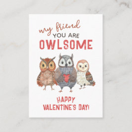 Du är Fantastisk Uggla Classroom Valentine Card Pa