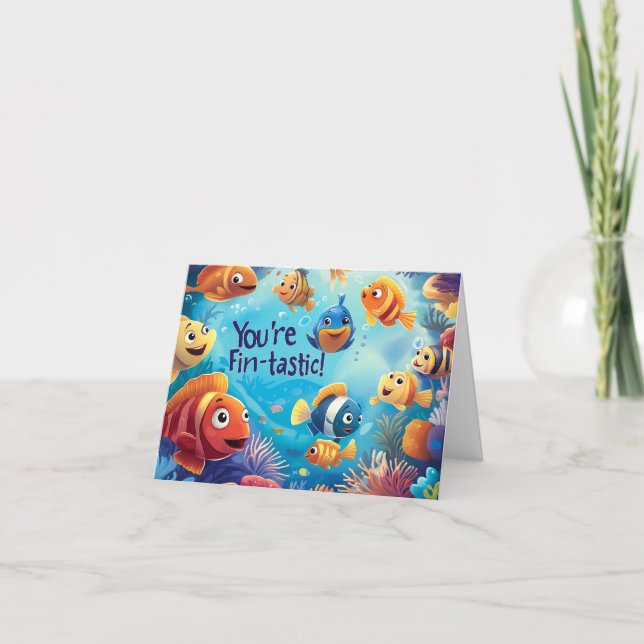 Du är Fin-tastic Kids Valentine Day Card Helgkort (Framsida)