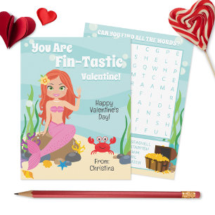 Du är Fin-Tastic Sjöjungfru Valentine Day Anteckningskort