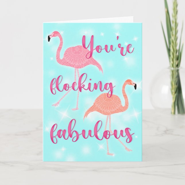 Du är Flamingo Flamingo Birthday Kort (Framsida)
