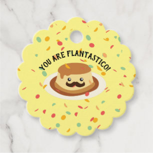 Du är Flantastico Flan med mustache Gåvor Etiketter