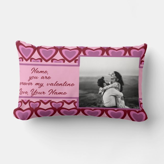 Du är för alltid min valentina anpassningsbar foto lumbarkudde (Framsida)