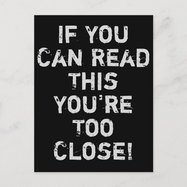 Du är för stängd vykort mot Social (Framsida)